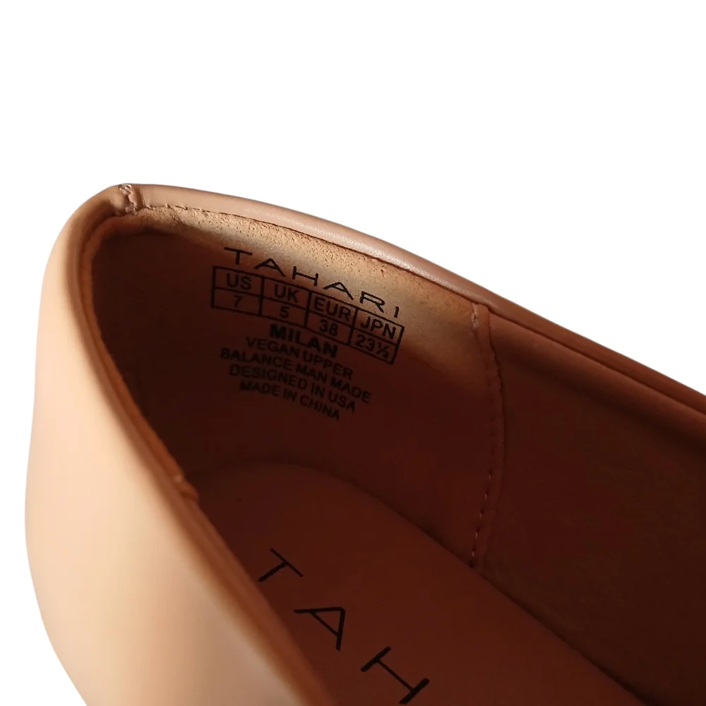 TAHARI Women's Camel w/black Mary Jane Flats - Picture 6 of 6